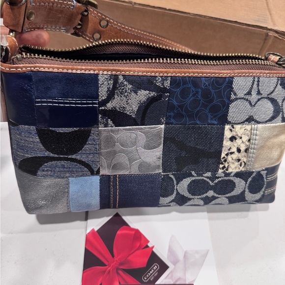 Coach Patchwork Shoulder Bag in Blue and Silver - Picture 5 of 10